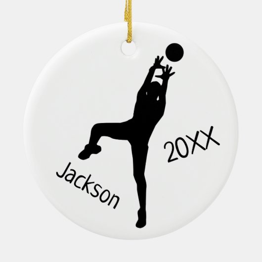 Baby Blue en Black 🏐 Volleyball Keramisch Ornament (Achterkant)