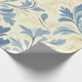 Baby Blue en Crème Bloeien Patroon Ontwerp Cadeaupapier (Hoek)