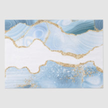 Baby Blue en Faux Goud Glitter Marmer Agaat