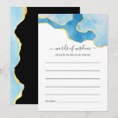 Baby Blue en Gold Agate Boy Baby shower Game Advieskaart (Voorkant / Achterkant)