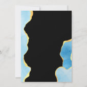 Baby Blue en Gold Agate Boy Baby shower per post Kaart (Achterkant)