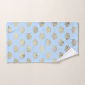 Baby Blue en Gold Art Deco  Floral Pattern Bad Handdoek (Handdoek)