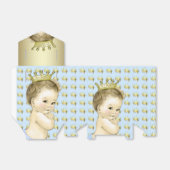 Baby Blue en Gold Prince Baby shower Bedankdoosjes (Uitgevouwen)