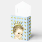 Baby Blue en Gold Prince Baby shower Bedankdoosjes (Geopend)