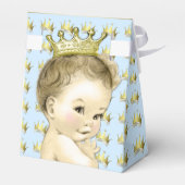 Baby Blue en Gold Prince Baby shower Bedankdoosjes (Achterkant)