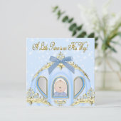 Baby Blue en Gold Prince Baby shower Kaart (Staand voorkant)