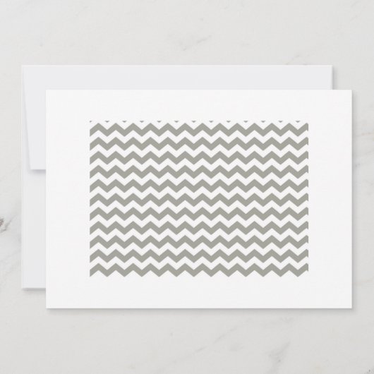 Baby Blue en Gray Chevron Invitation Kaart (Achterkant)