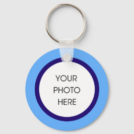 Baby Blue en Navy Photo Sleutelhanger