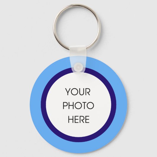 Baby Blue en Navy Photo Sleutelhanger (Voorkant)