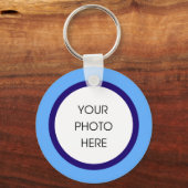 Baby Blue en Navy Photo Sleutelhanger (Voorkant)