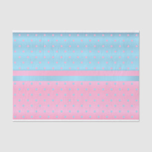 Baby Blue en pastel roze pooldots Tissuepapier
