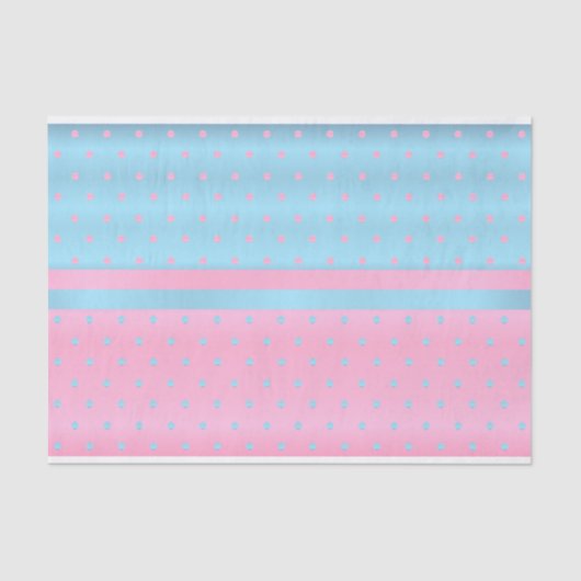 Baby Blue en pastel roze pooldots Tissuepapier (Voorkant)