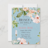 Baby Blue en Roze Lily Brunch en Uitnodiging voor  (Voorkant)