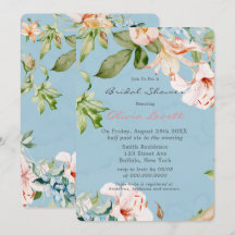 Baby Blue en Roze waterverf Lily Vrijgezellenfeest