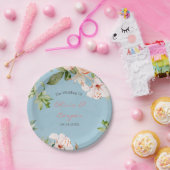 Baby Blue en Roze Waterverf Lily Wedding Papieren Bordje (Feest)