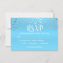 Baby Blue en Silver Confetti Stippen - RSVP Kaartje