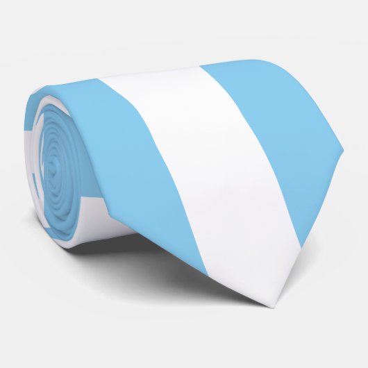 Baby Blue en White Giant Diag. Chevron Stropdas (Opgerold)