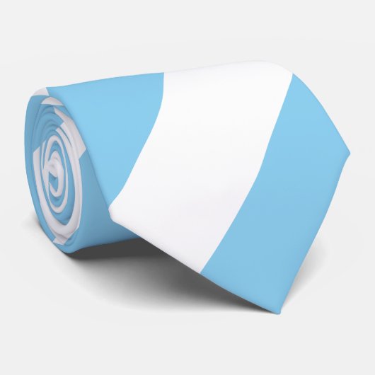 Baby Blue en White Giant Diag. Strepen Stropdas (Opgerold)