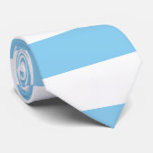 Baby Blue en White Giant Horiz. Strepen Stropdas (Opgerold)