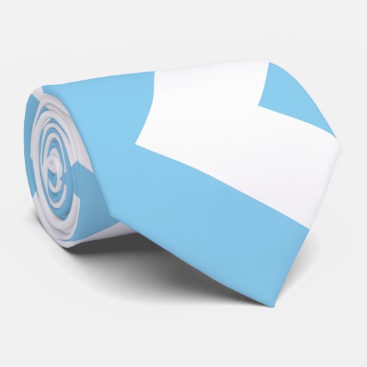 Baby Blue en White Giant Vert. Chevron Stropdas (Opgerold)