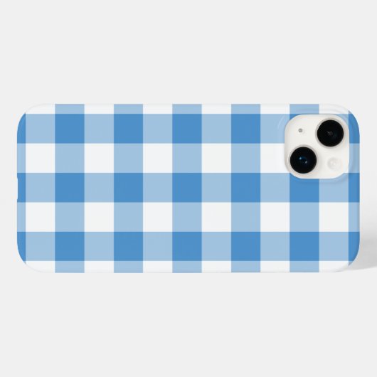 Baby Blue en White Gingham Case-Mate iPhone Case (Achterkant (horizontaal))