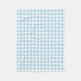 Baby Blue en White Gingham Checktern Fleece Deken