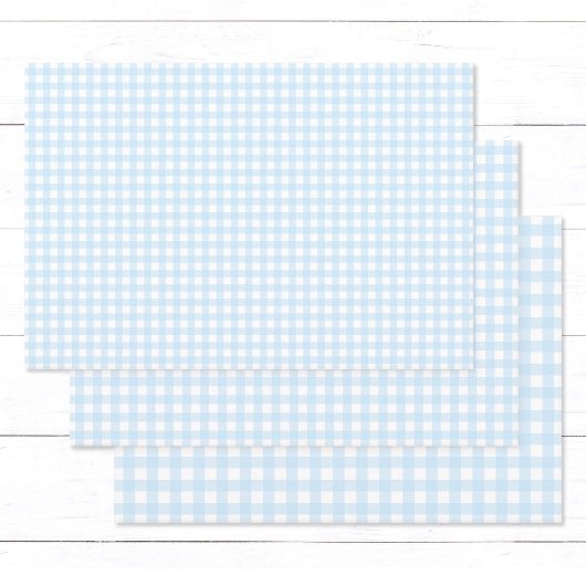 Baby Blue en White Gingham Pset Pattern. Inpakpapier Vel