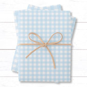 Baby Blue en White Gingham Pset Pattern. Inpakpapier Vel