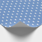 Baby Blue en White Hearts | Aangepast opvulpapier Cadeaupapier (Hoek)