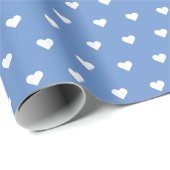 Baby Blue en White Hearts | Aangepast opvulpapier Cadeaupapier (Rol Hoek)