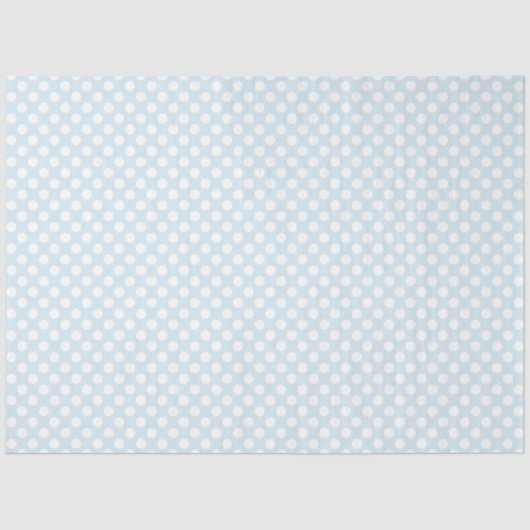 Baby Blue en White Polka Dot Tissue Paper Tissuepapier (Voorkant)
