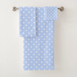 Baby Blue en White Polka Dots Bad Handdoek