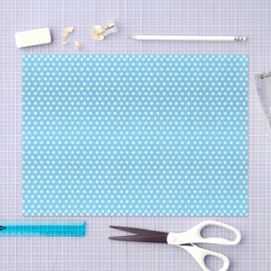 Baby Blue en White Polka Dots Tissuepapier (Craft)