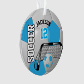 Baby Blue en White Soccer ⚽ Design Ornament (voorkant)