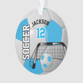 Baby Blue en White Soccer ⚽ Design Ornament (voorkant)