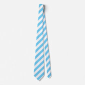 Baby Blue en White Stripe Necktie Stropdas (Voorkant)