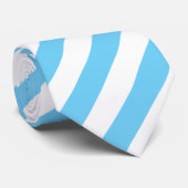 Baby Blue en White Stripe Necktie Stropdas (Opgerold)