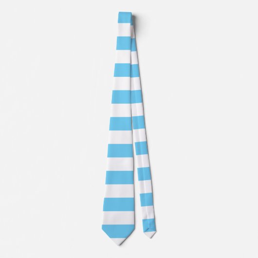 Baby Blue en White Stripe Stropdas (Voorkant)