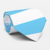 Baby Blue en White Stripe Stropdas (Opgerold)