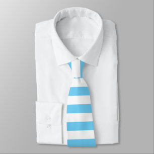 Baby Blue en White Stripe Stropdas