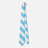 Baby Blue en White Striped Necktie Stropdas (Voorkant)