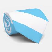 Baby Blue en White Striped Necktie Stropdas (Opgerold)