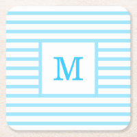Baby Blue en White Stripes - aangepast monogram