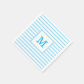 Baby Blue en White Stripes - aangepast monogram Servet (Hoek)
