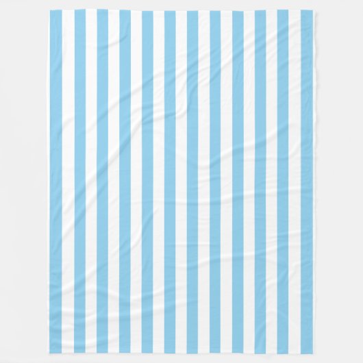 Baby Blue en White Stripes Fleece Blanket (Voorkant)