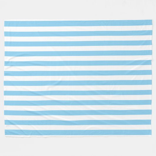 Baby Blue en White Stripes Fleece Blanket Deken (Voorkant (Horizontaal))
