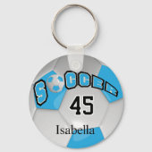 Baby Blue en White Voetbal Sleutelhanger (Achterkant)