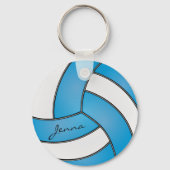 Baby Blue en White Volleyball Sleutelhanger (Achterkant)