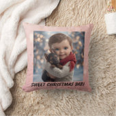 Baby & Blue-Eyed Pup Christmas Pillow Kussen (Deken)
