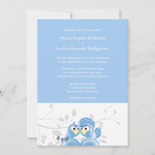 Baby Blue Eyes Elegant Spring Wedding DIY Invitati Kaart (Voorkant)